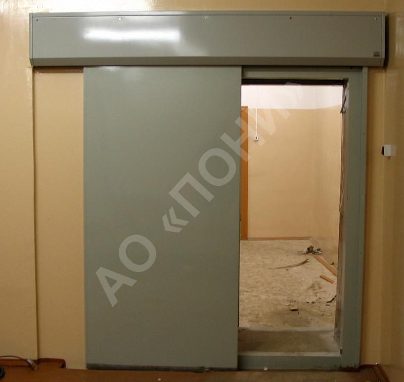 Дверь радиационнозащитная автоматическая в открытом положении